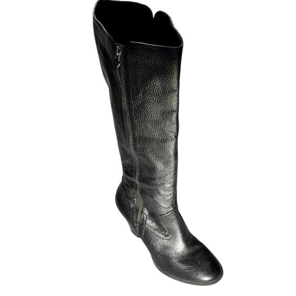 Naturalizer Women's Black Leather Marsella Knee-High Boots Wide Shaft  Size 9W - Picture 1 of 12
